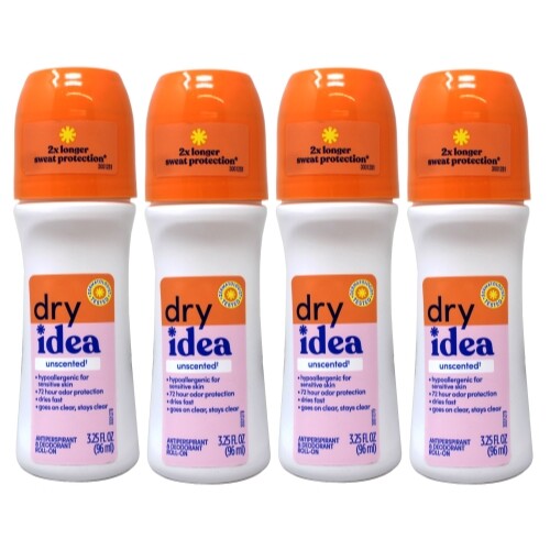 4 Pack Unscented Antiperspirant Roll-On Deodorant 3.25 Oz - Long-Lasting Odor Protection