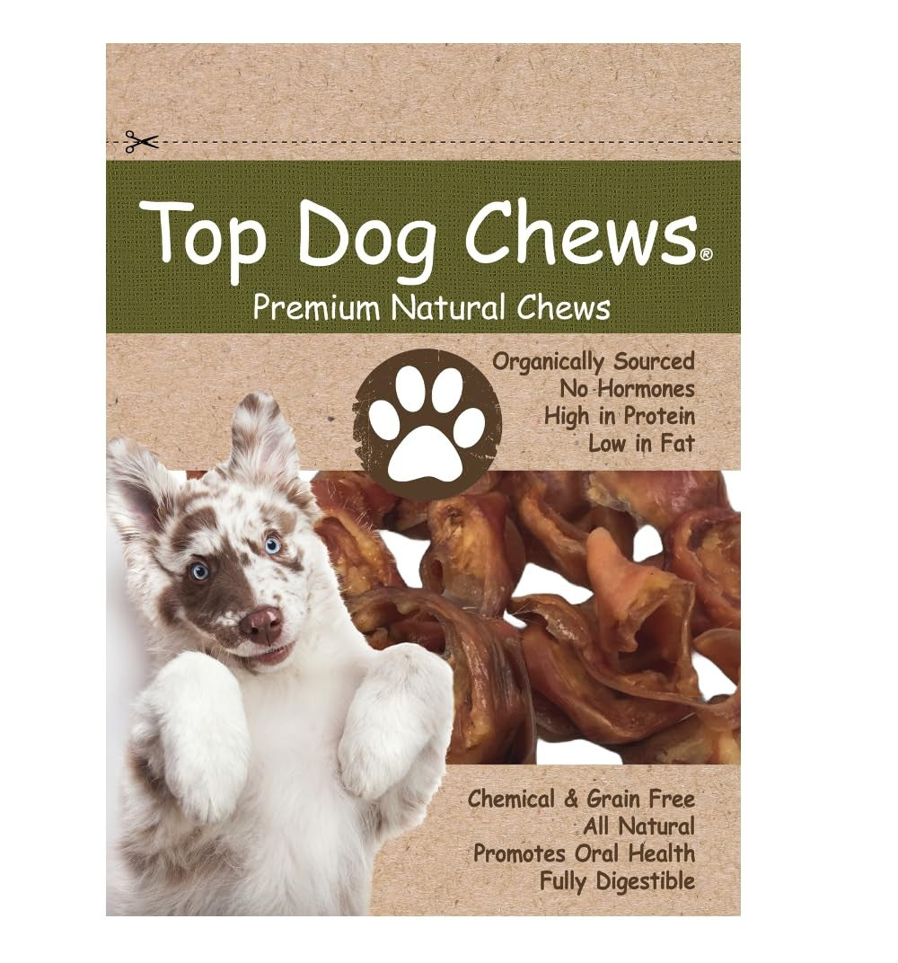 Pig Ear Dog Treats - Natural Thick Chews for Small to Large Dogs, 1LB
