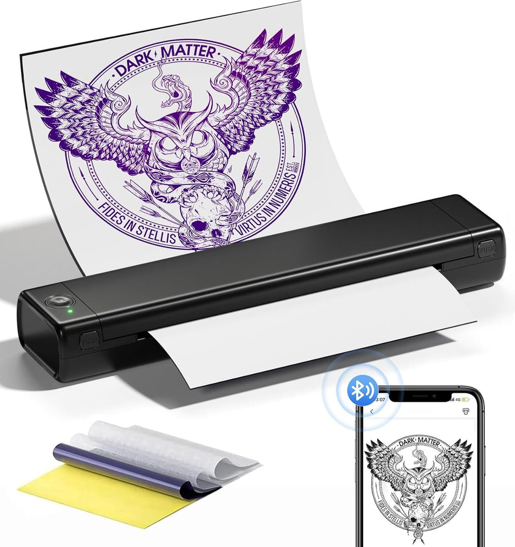 Phomemo M08F Tattoo Stencil Printer – Wireless Thermal Printer for Tattoos, A4