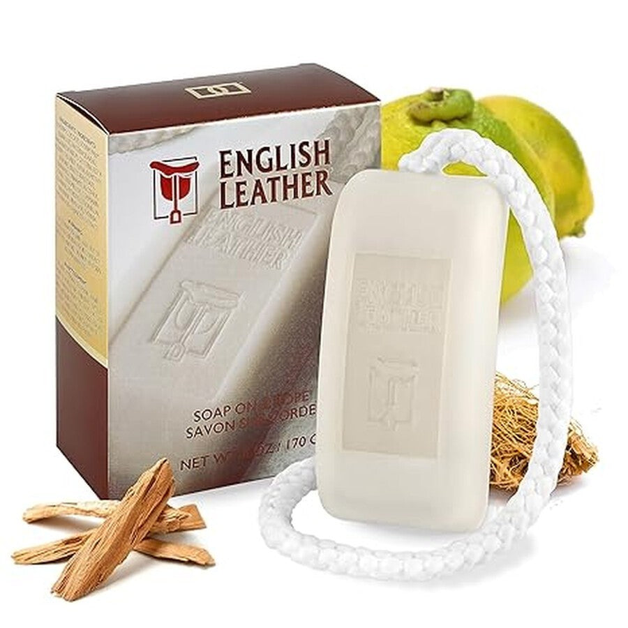 English Leather Soap on a Rope 6oz Bar for Bath & Shower