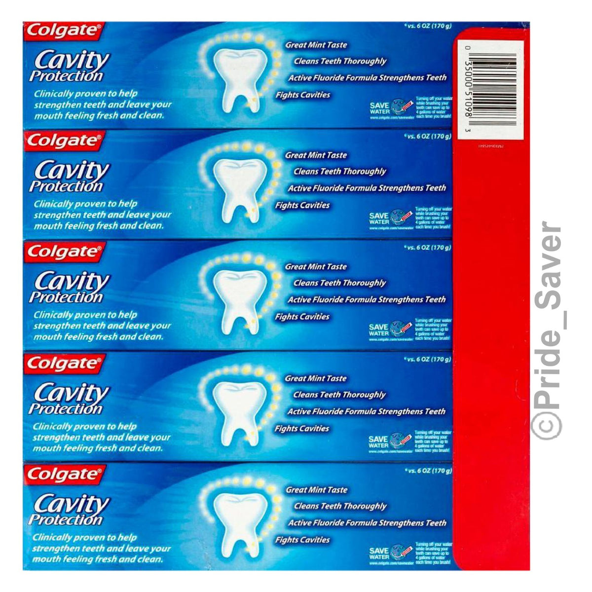 Colgate Anticavity Fluoride Toothpaste 8oz - Pack of 5, Fresh Mint Flavor