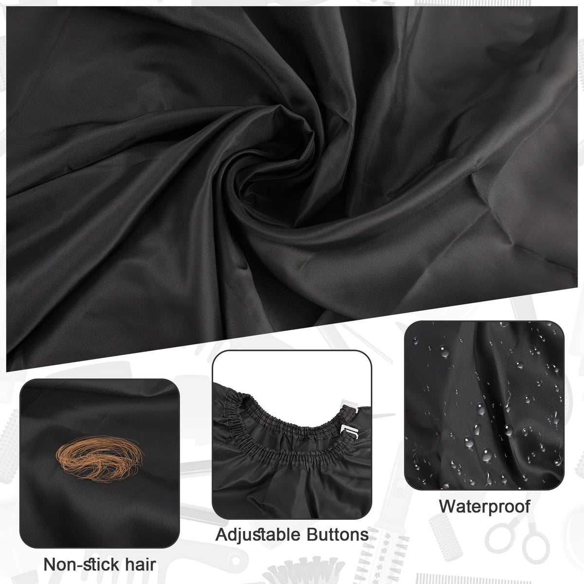 Hair Cutting Cape with Neck Duster Brush - Professional Barber & Salon Accessory