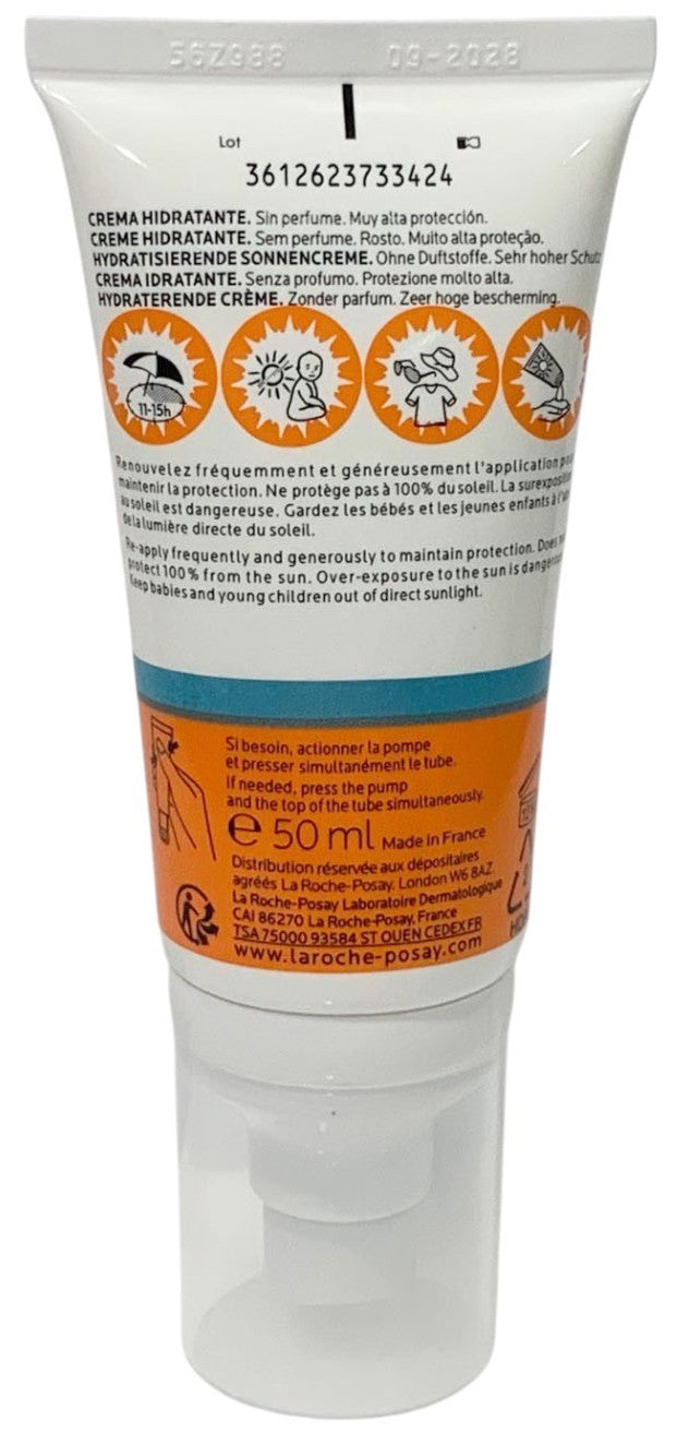 Moisturizing Sunscreen SPF 50+ with UVA Protection - Hydrating Cream for Sensitive Skin - 50ml Set of 2