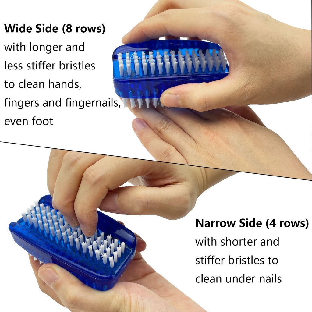 Dual-Sided Nail Brush Set - Soft and Stiff Bristle Cleaning Tools for Hands and Nails