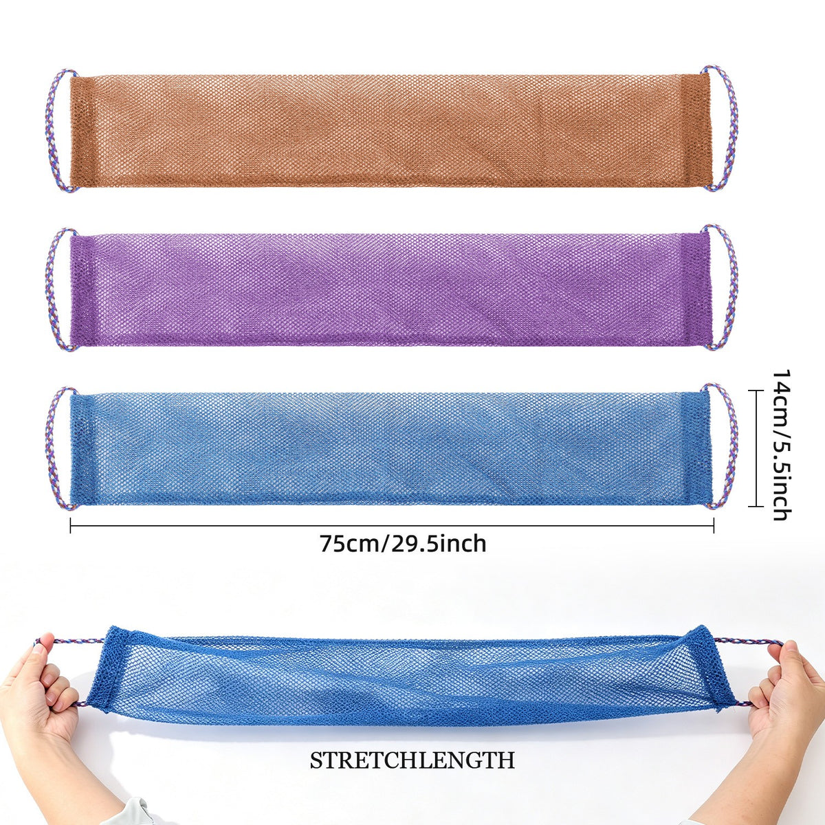 African Exfoliating Shower Net - 3 Pack Back Scrubber Towels for Deep Skin Cleansing
