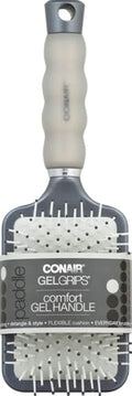 Conair Gel Grips Paddle Hair Brush - Gray, Detangling & Scalp Massage