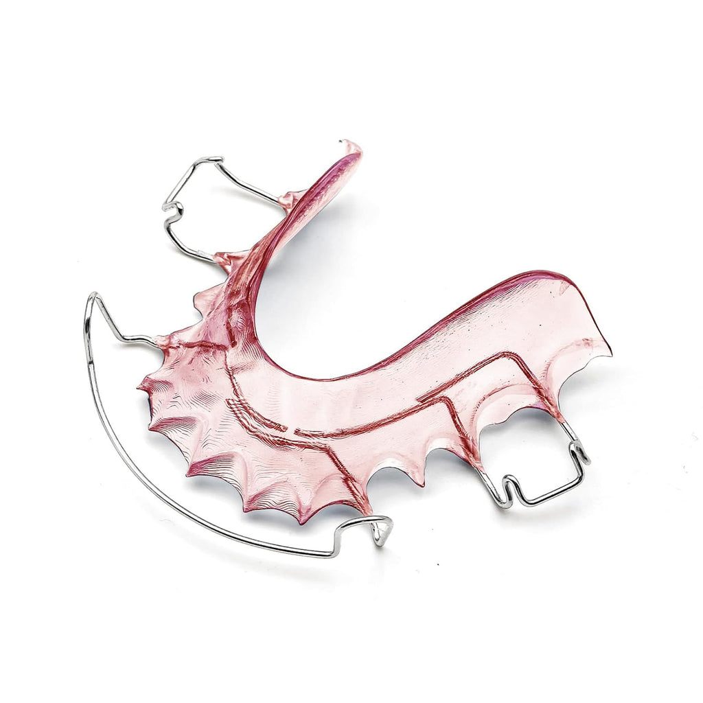 Custom Teeth Retainer Set - 2 Pink Hawley Retainers for Post-Orthodontic Alignment