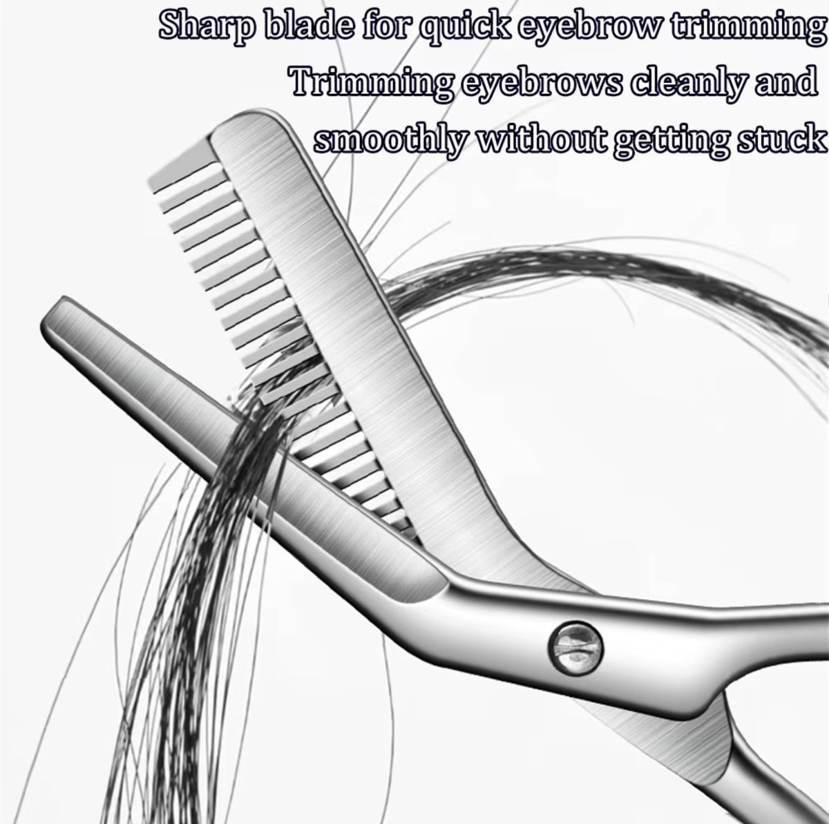 Precision Stainless Steel Eyebrow Trimmer Scissors with Comb - Grooming Tool