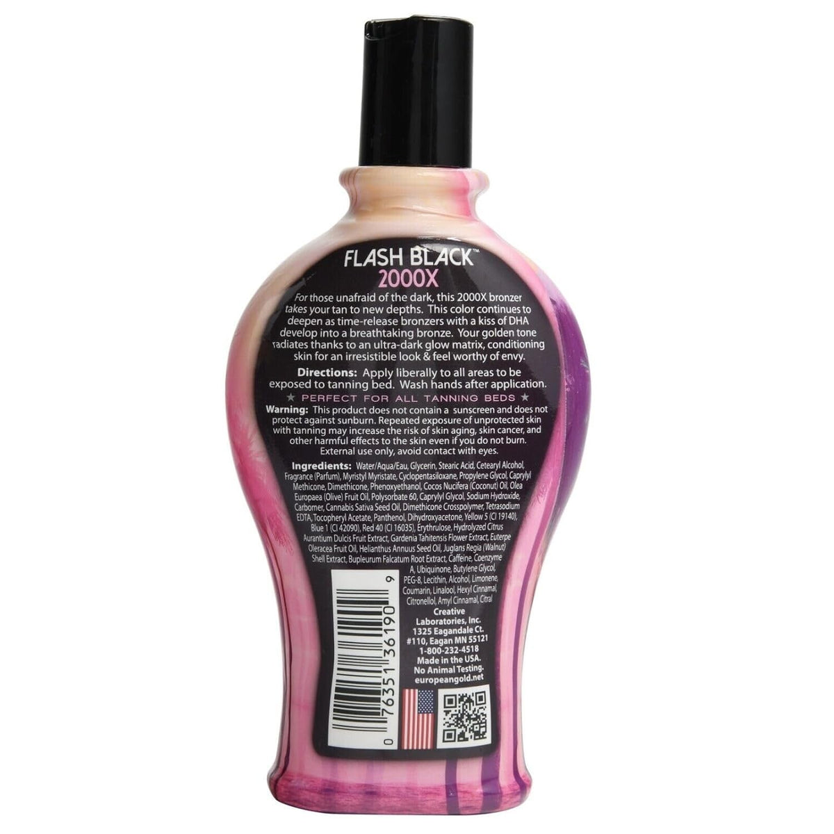 European Gold Black 2000X Indoor Tanning Lotion - 12 fl oz | Fast Bronzing
