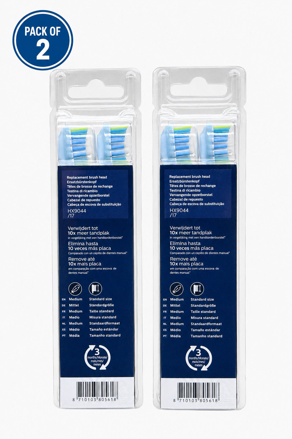 8 Pack Medium Replacement Toothbrush Heads for Sonicare Electric Toothbrushes