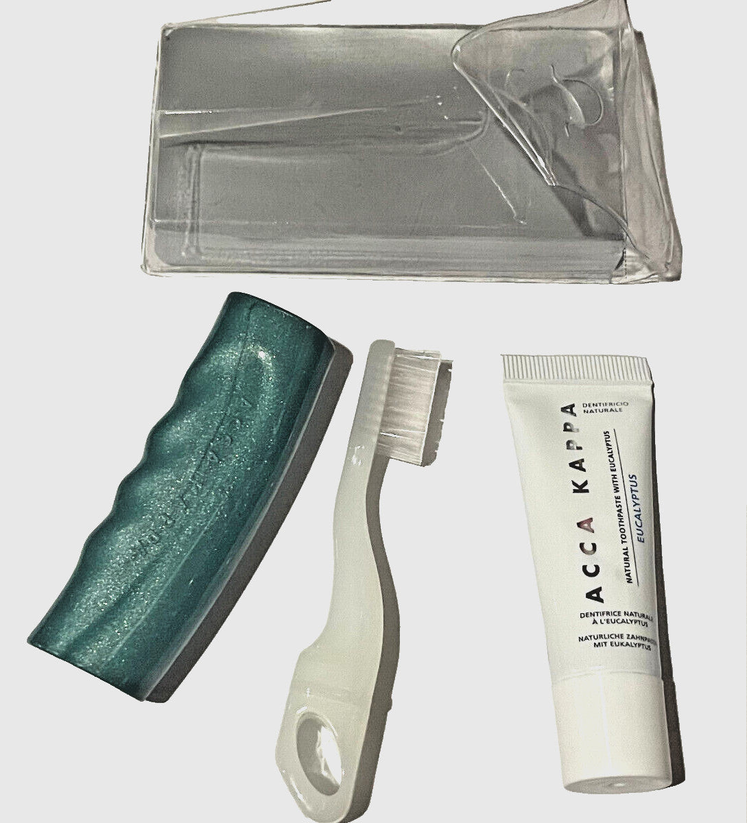 Travel Oral Care Kit with Toothbrush & Eucalyptus Toothpaste - Compact & Easy to Use