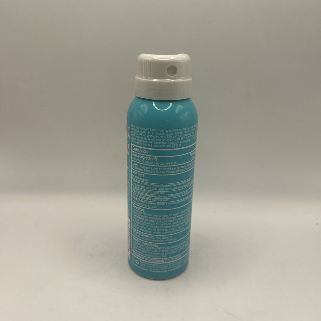 Organic Sunscreen Spray SPF 50 Guava Mango 3 Oz - Waterproof & Reef Safe