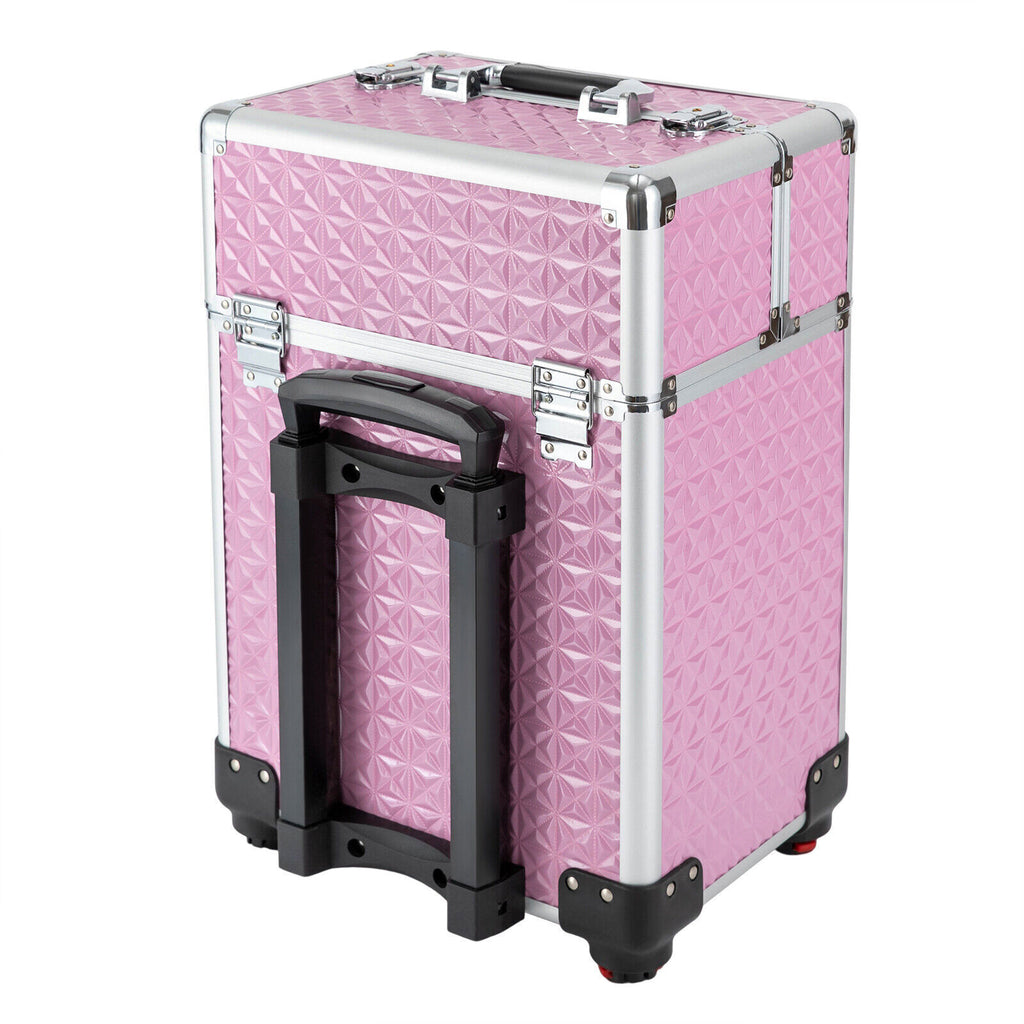 Rolling Makeup Train Case with Large Capacity & Organizer