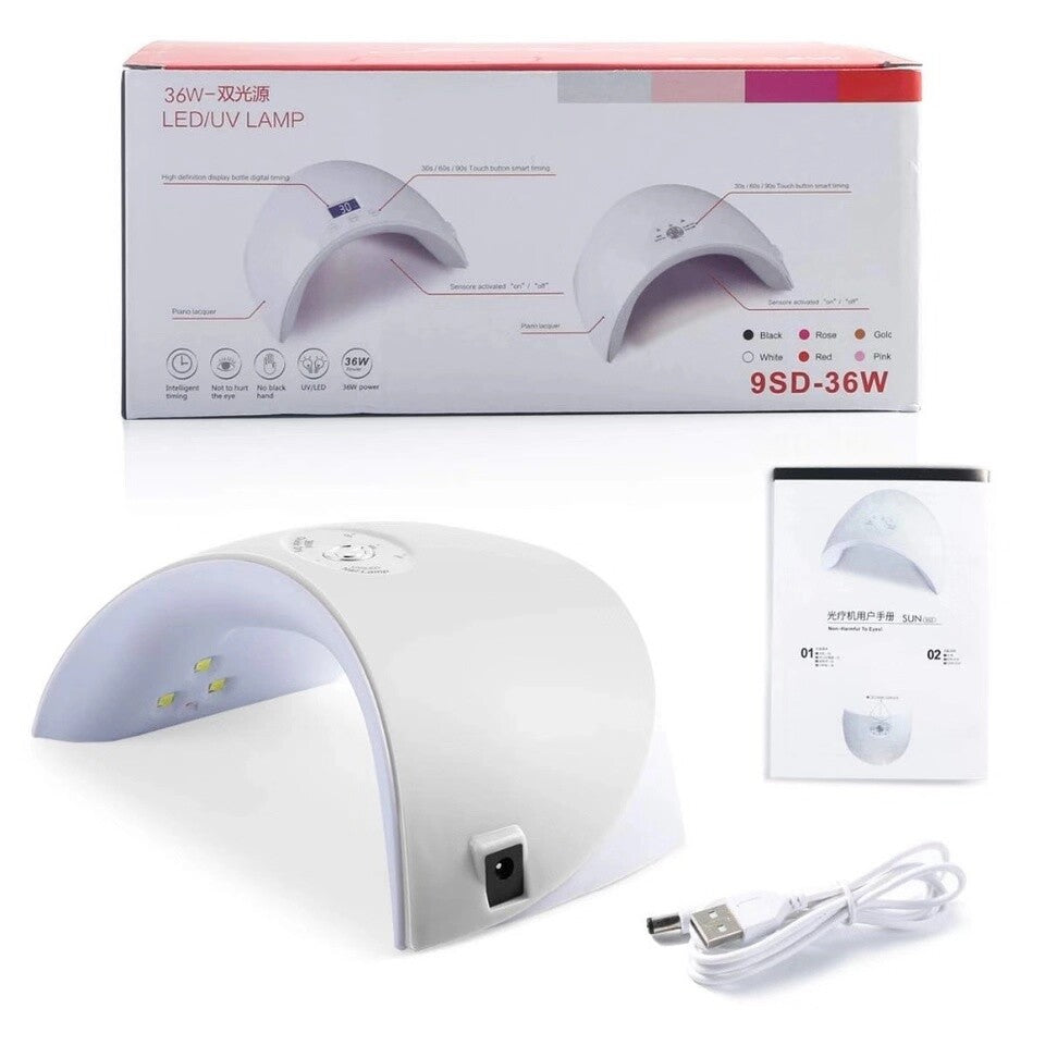 36W LED UV Nail Polish Dryer Lamp Gel Acrylic Curing Light Spa Kit