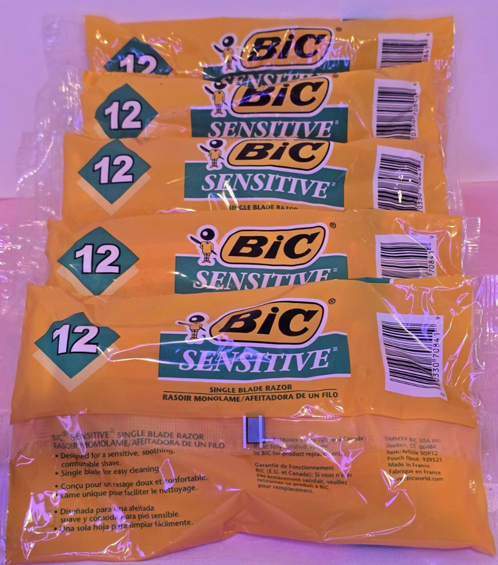 Disposable Razors for Sensitive Skin - Pack of 60 Single Blade Razors