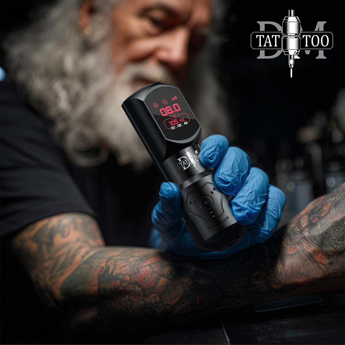 Wireless Tattoo Machine 4.0mm Stroke with OLED Display