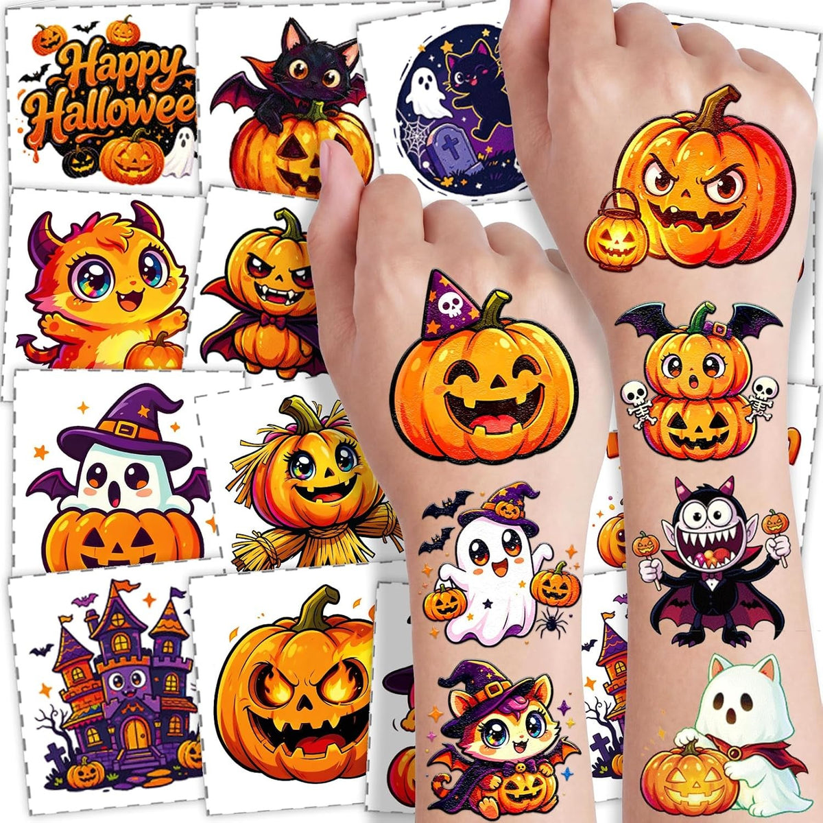216Pcs Halloween Temporary Tattoos for Kids Party Favors