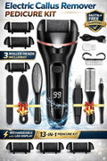 Electric Callus Remover Foot Grinder with 3 Abrasive Heads - Rechargeable Pedicure Tool for Dead Skin & Cracked Heels