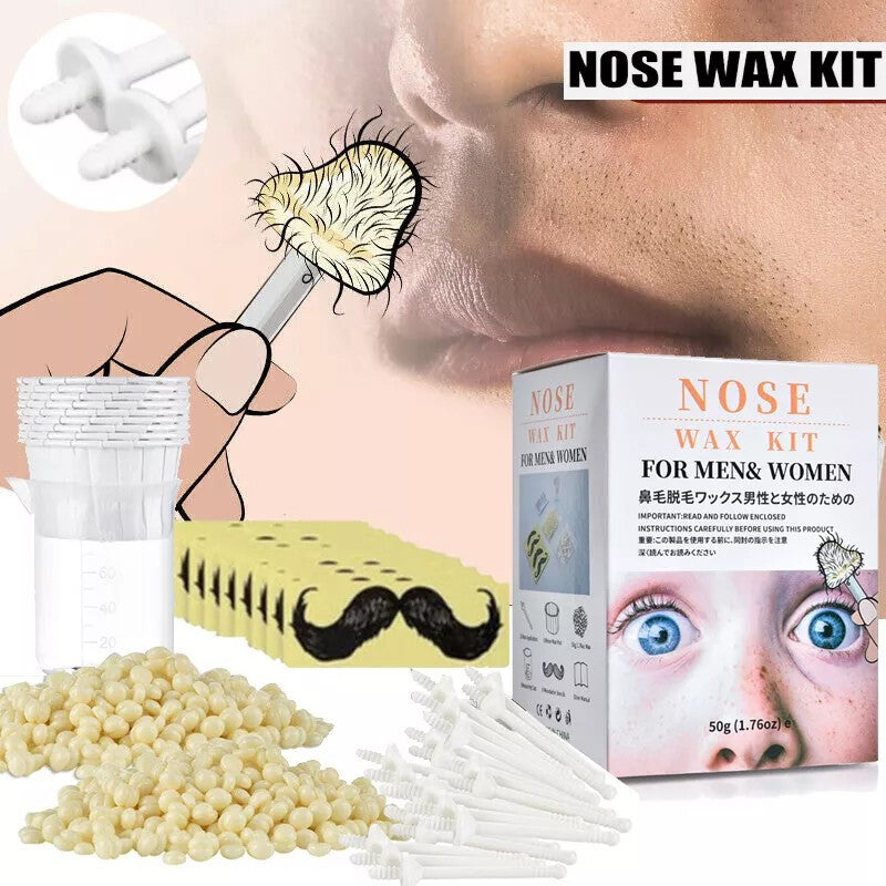 Nose Hair Wax Kit for Men and Women - Painless Nose Hair Removal 50g