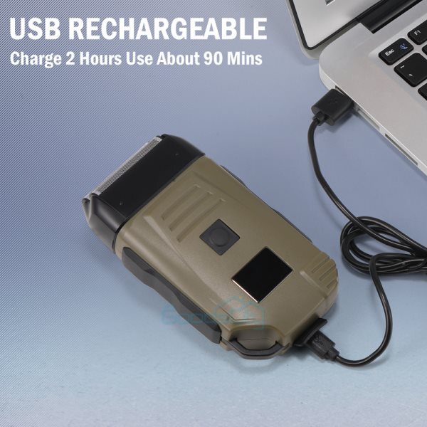 Electric Men's Shaver with Double Head Waterproof USB Charging