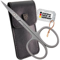Stainless Steel Curved Cuticle Scissors with Case - Nail Care Tool