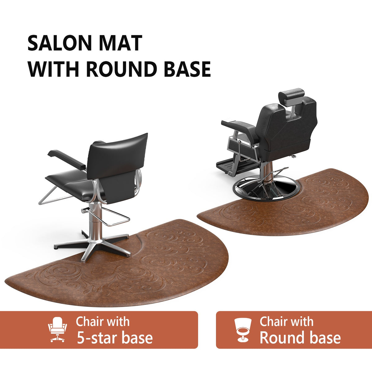 Salon Anti-Fatigue Floor Mat 3x5 ft with Non-Curl Edges - Thick Comfort, Waterproof