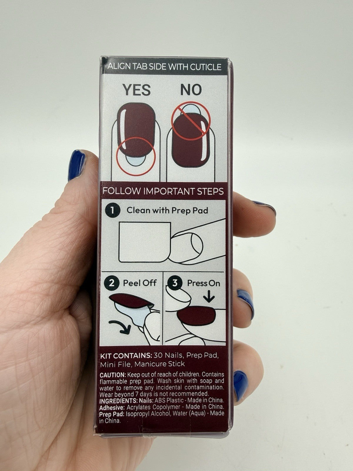 Press On Nail Kit with 30 Fake Nails - No Glue Needed, Glitchin