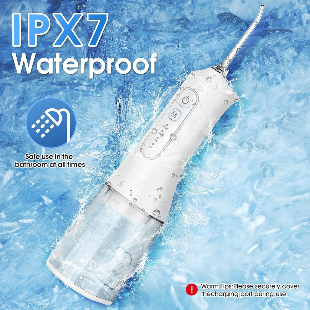 Cordless Dental Water Flosser with 5 Jet Tips, 300ML Rechargeable Oral Irrigator