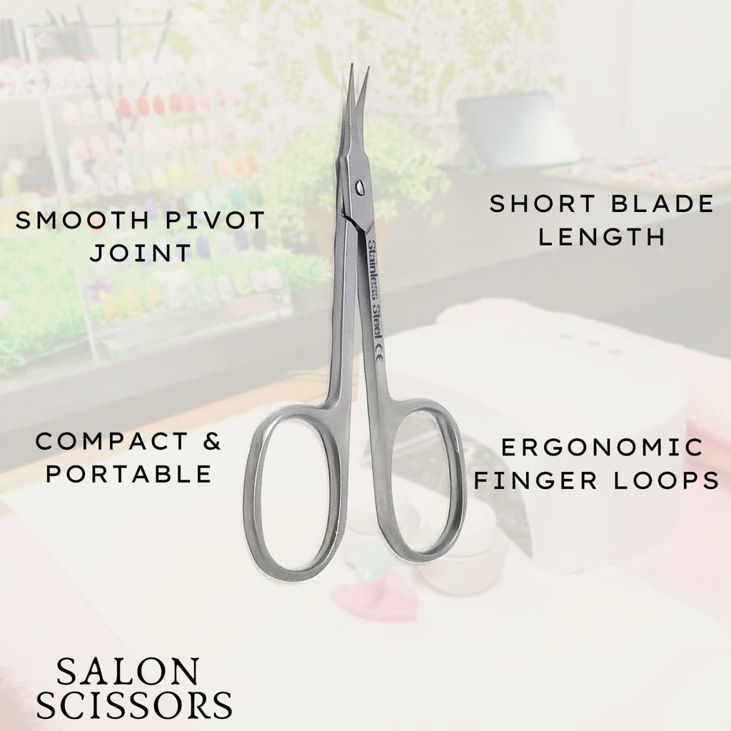 Professional Nail & Cuticle Scissors Set of Three - Manicure Grooming Tools