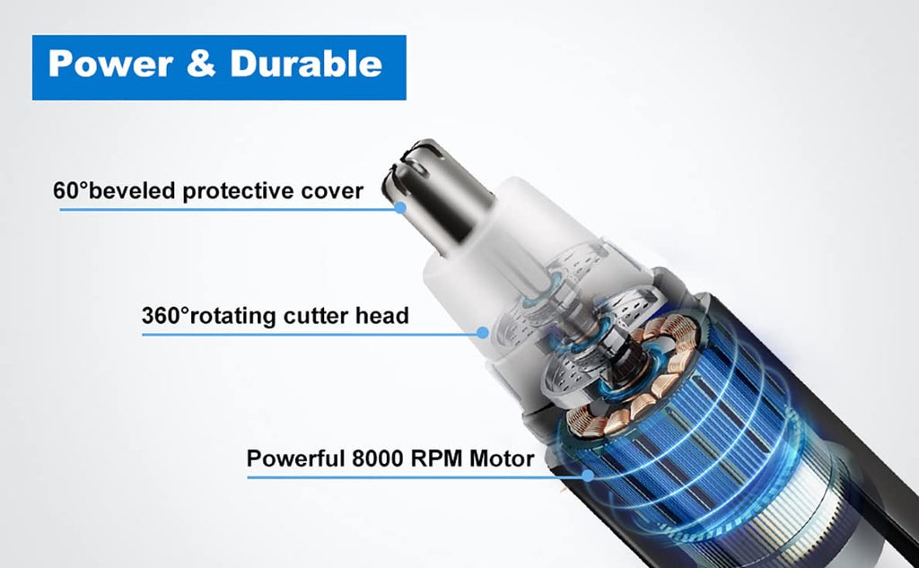 Electric Nose Ear Hair Trimmer for Men and Women - Safe, Portable, Rechargeable