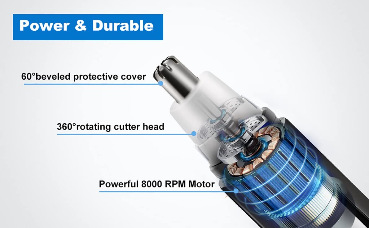 Electric Nose Ear Hair Trimmer for Men and Women - Safe, Portable, Rechargeable