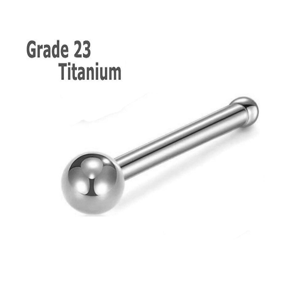 18G 2.5mm Titanium Nose Ring Stud Ball 2.5mm - Grade 23 Implant Piercing