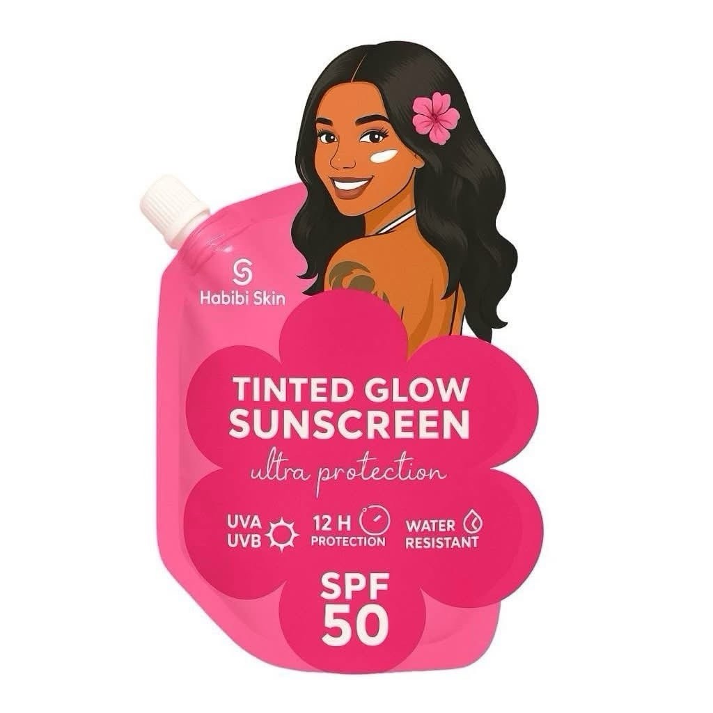 Habibi Skin Tinted Glow Sunscreen SPF 50 - 50g Broad Spectrum UV Protection