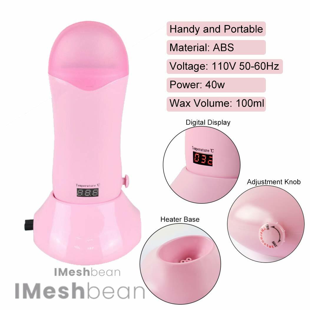 Depilatory Wax Heater Roller Kit with Cartridges & Strips for Hair Removal