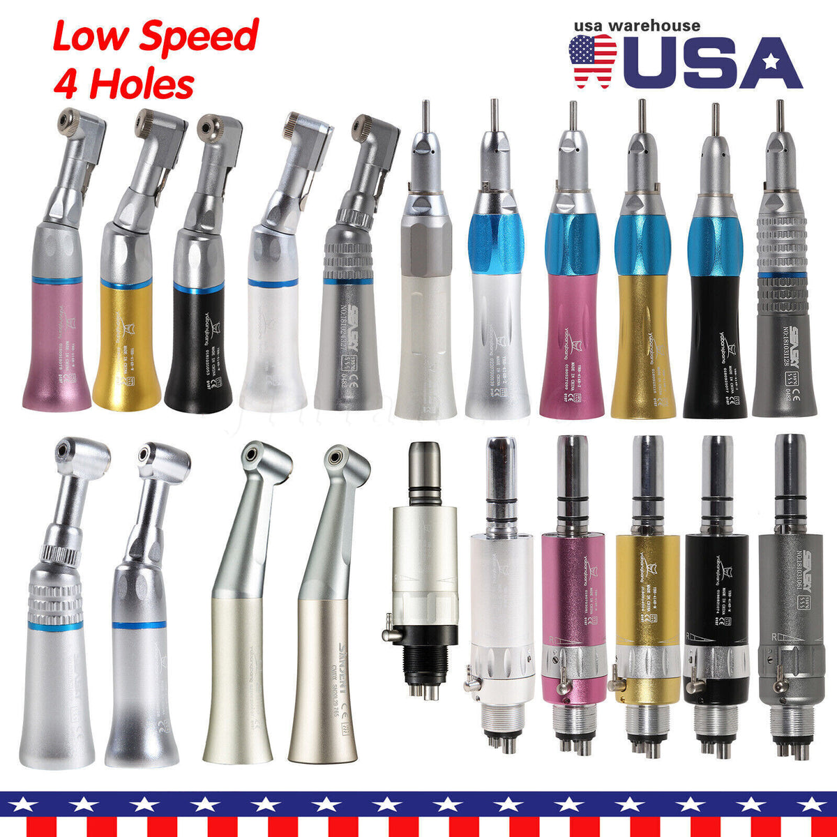 Slow Speed Dental Handpiece with Straight Nosecone for Dental Air Motors