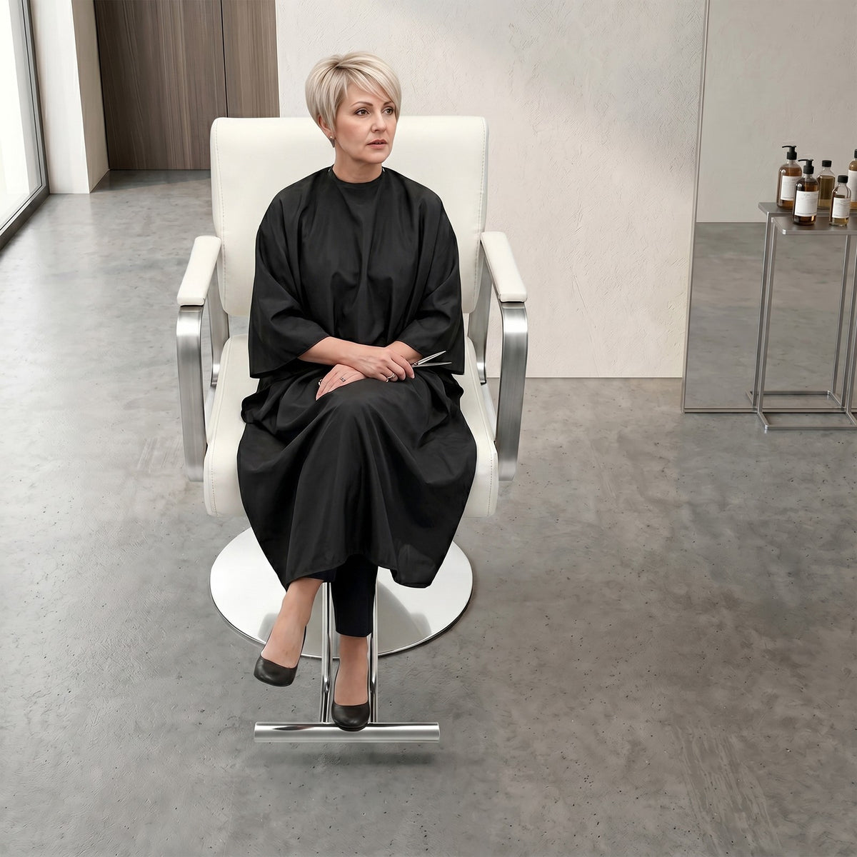 Rotatable Salon Barber Chair for Hairdressing Tattoo Artists - Adjustable Height, Durable PU Cushion