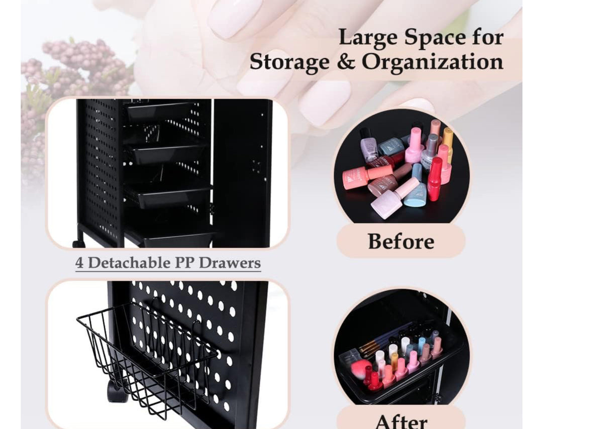 Manicure Table Nail Desk with Dust Collector & Charging Station - Salon & Home Use