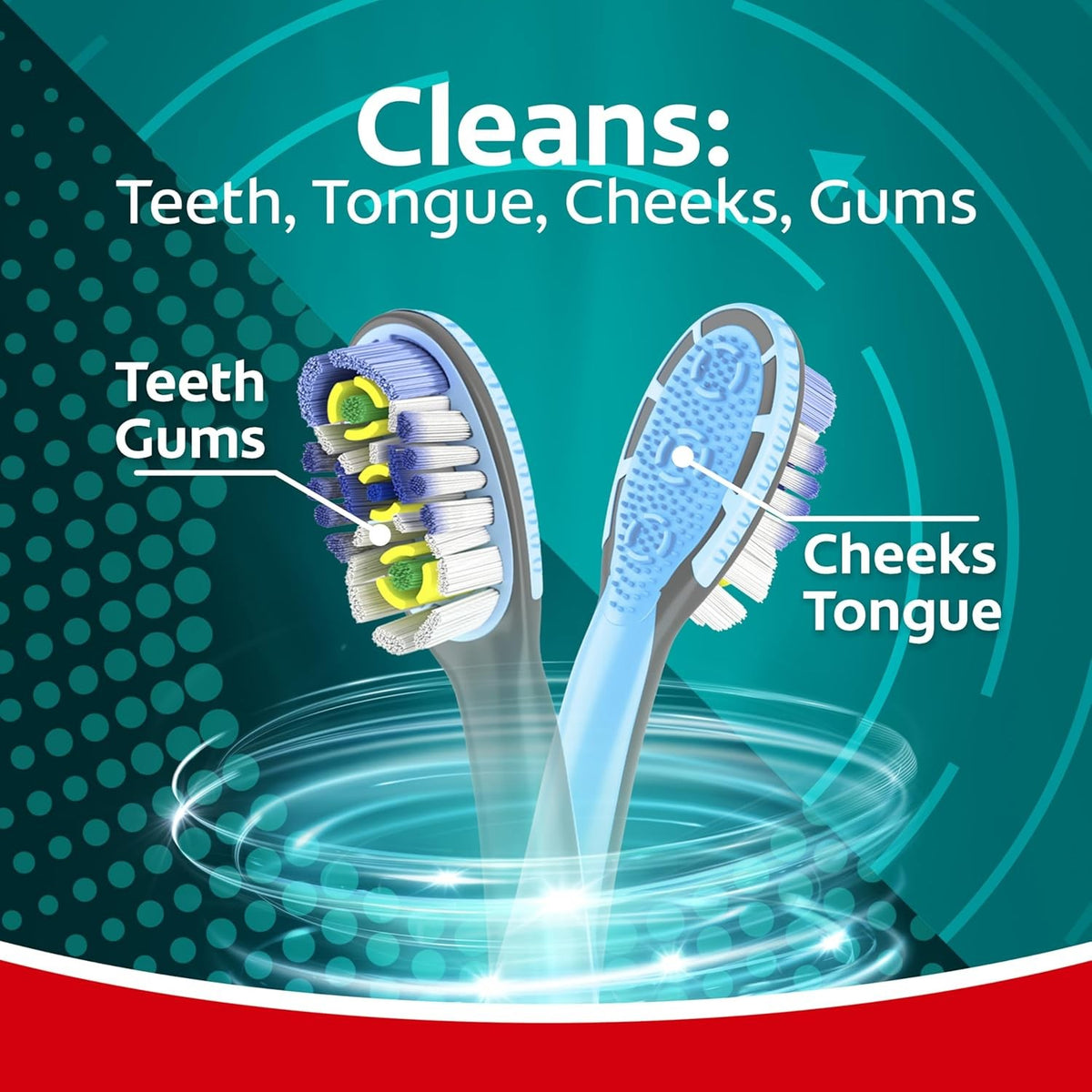 Electric Toothbrush 360 Vibrate Deep Clean Battery-Powered Medium Bristles