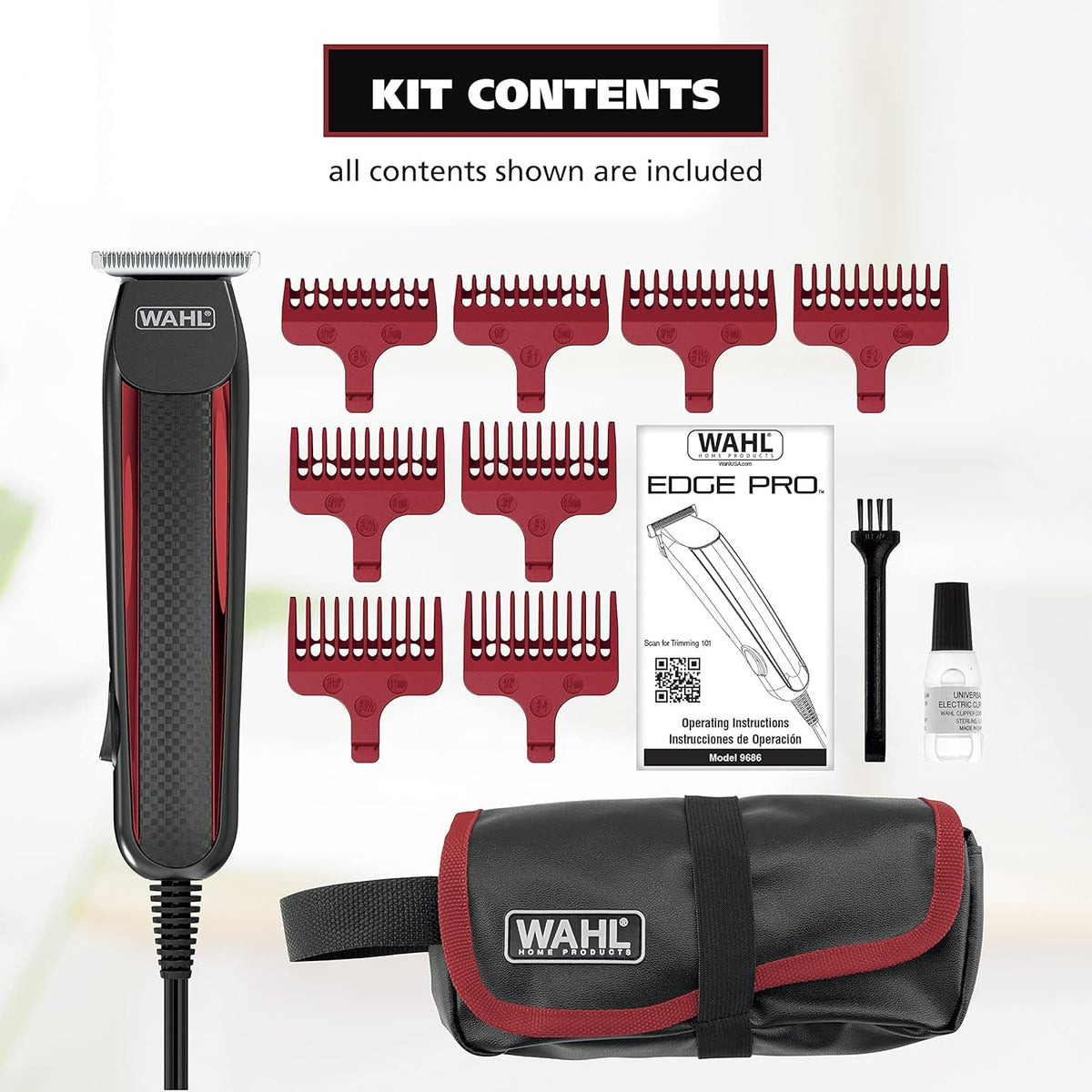 Wahl Edge Pro Bump-Free Corded Beard Trimmer for Men, Precision Line & Detail