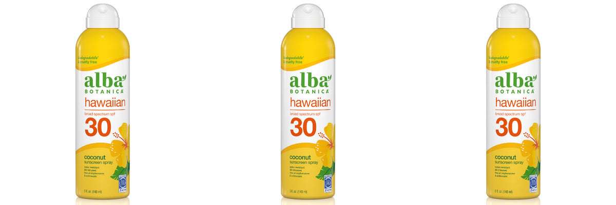 Hawaiian Coconut Sunscreen Spray SPF 30 - Broad Spectrum, 5 oz, Pack of 3