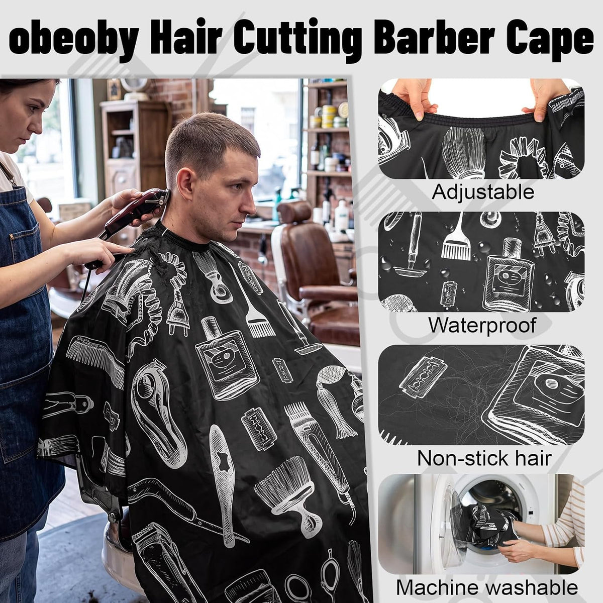 Barber Haircut Kit 10-in-1 with Neck Brush for Hair Cutting