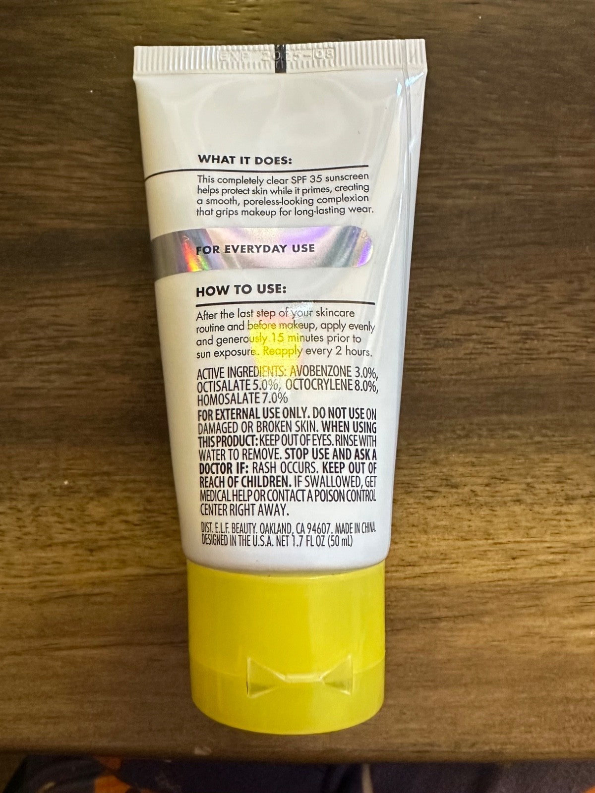 e.l.f. Invisible Sunscreen SPF 35 & Primer 1.7oz Full Size - Sun Protection & Makeup Base