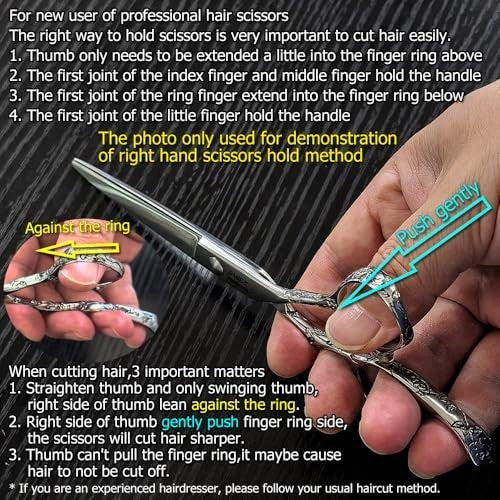 Professional Hair Cutting Scissors 5.5 Inch Steel Shears with Rose Handle