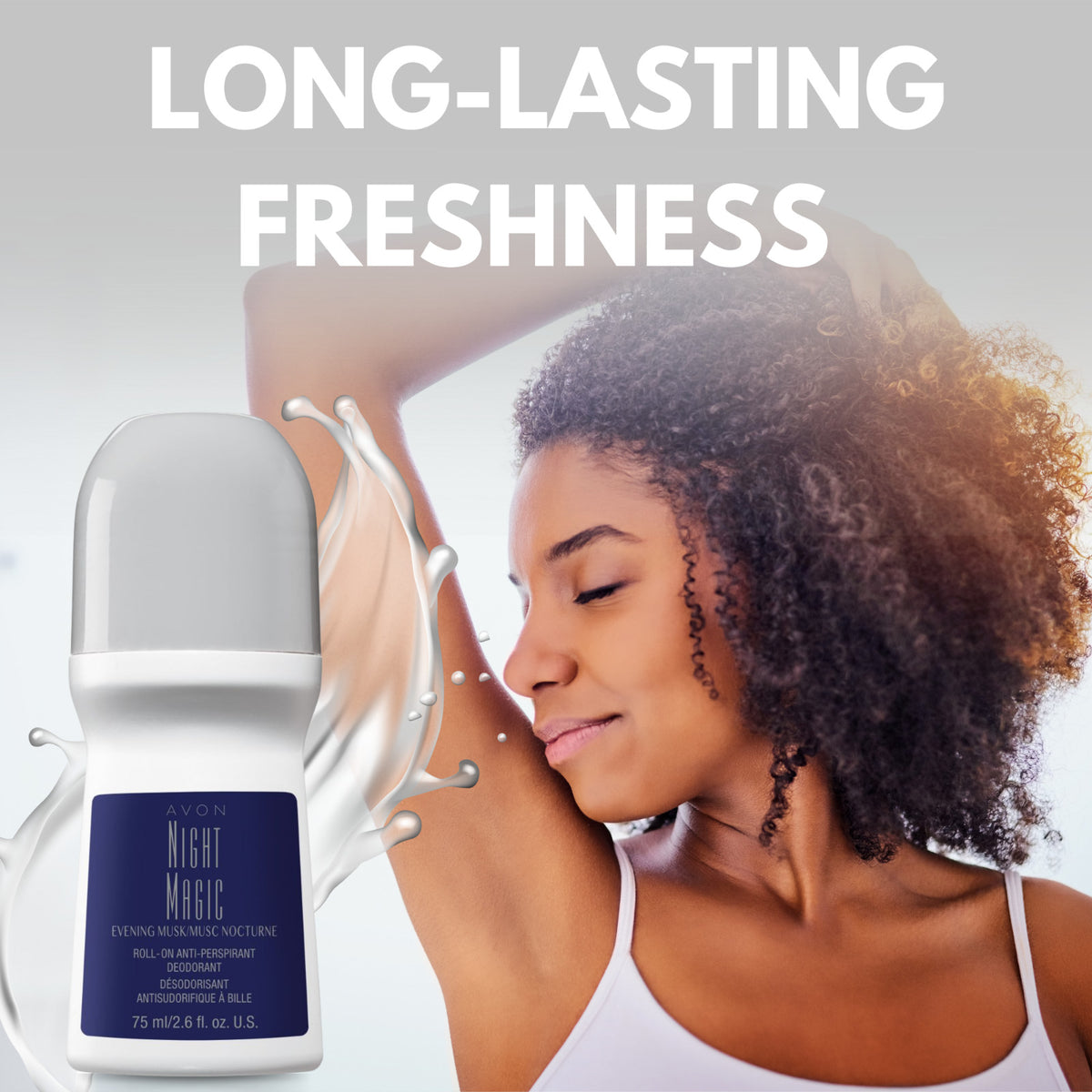 Avon Night Magic Musk Roll-On Deodorant 2.6 fl oz Pack of 4 - Long-Lasting Freshness