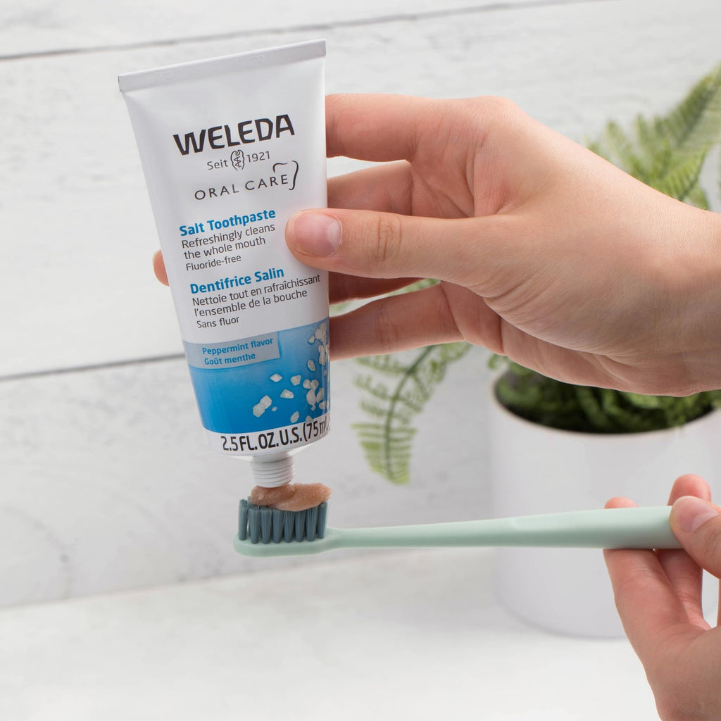 Natural Salt Toothpaste with Peppermint - Fluoride-Free Oral Care 2.5oz