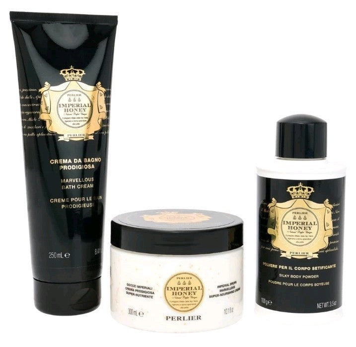 Imperial Honey Shower Cream Body Lotion & Talc-Free Powder Set