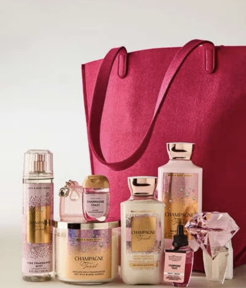 Bath & Body Works Champagne Toast 9 Piece Gift Set with Tote