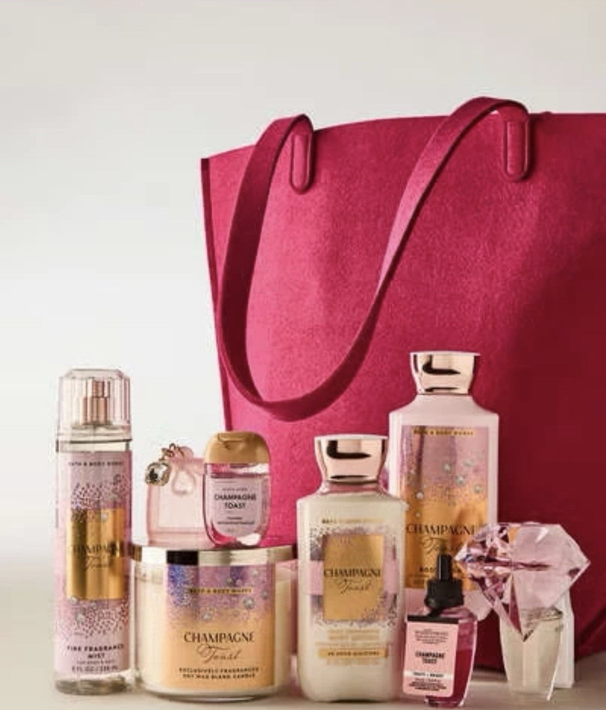 Bath & Body Works Champagne Toast 9 Piece Gift Set with Tote