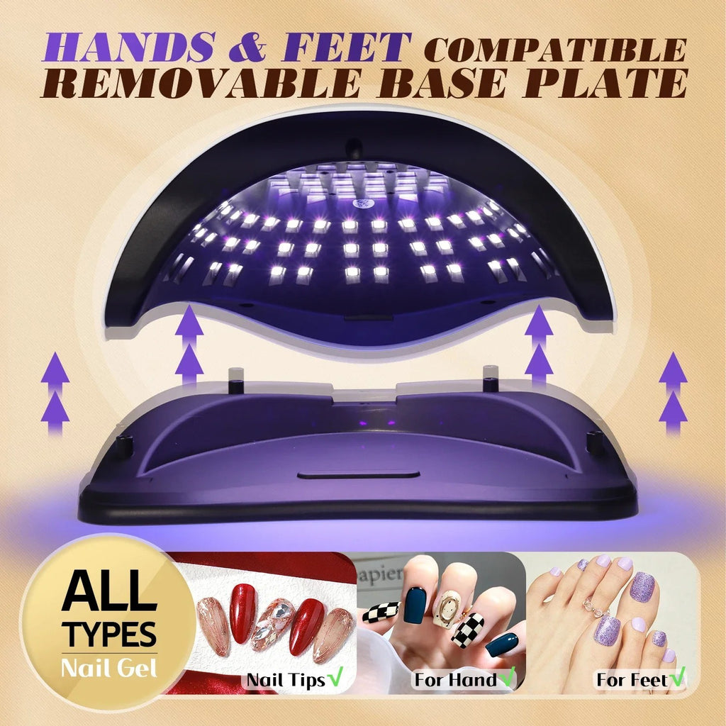 Professional LED UV Nail Dryer Lamp for Gel & Acrylic Curing - Compact 36W