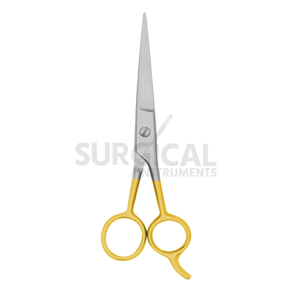 Professional Hair Cutting Scissors 5.5 Inch Stylish Gold Handle Ice Tempered Blades